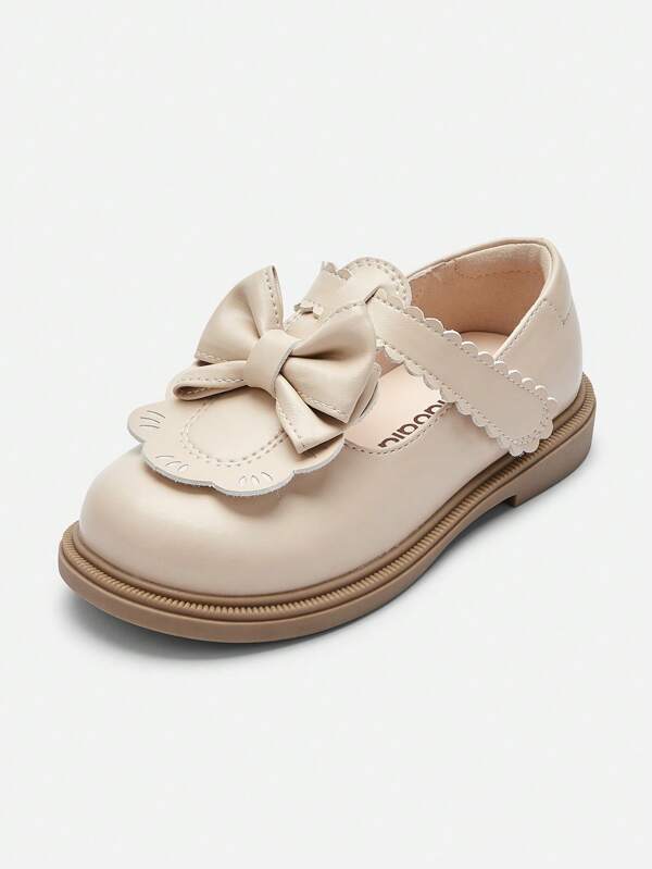 Balabala Balabala Mädchen Prinzessinnen Schuhe, Herbstkollektion 2024, modische kleine Lederschuhe mit Schleife für Kinder