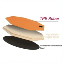 1pc 8-Inch Double-Sided Triple-Layer Silent Drum Practice Pad - Rubber Mute Pad For Drum Kit Beginners - Multicolor - View 4