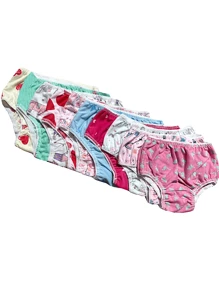 KIT 20 CALCINHA INFANTIL CONFORTO KIDS CALÇOLINHA INFANTIL MENINA 0 A 7 ANOS CORES E ESTAMPAS SORTIDAS - Multicolorido - Visão 2