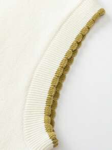 mini bala 女童背心：秋季新款甜美彩色蕾丝圆领女童背心马甲 - 白色 - 查看 5