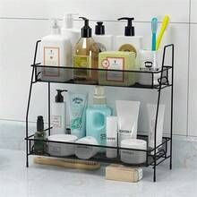 Double Iron Clink Organizer Shelf Bathroom Kitchen Multipurpose Size 31 X 17 X 33cm - Nhiều màu - Xem 7