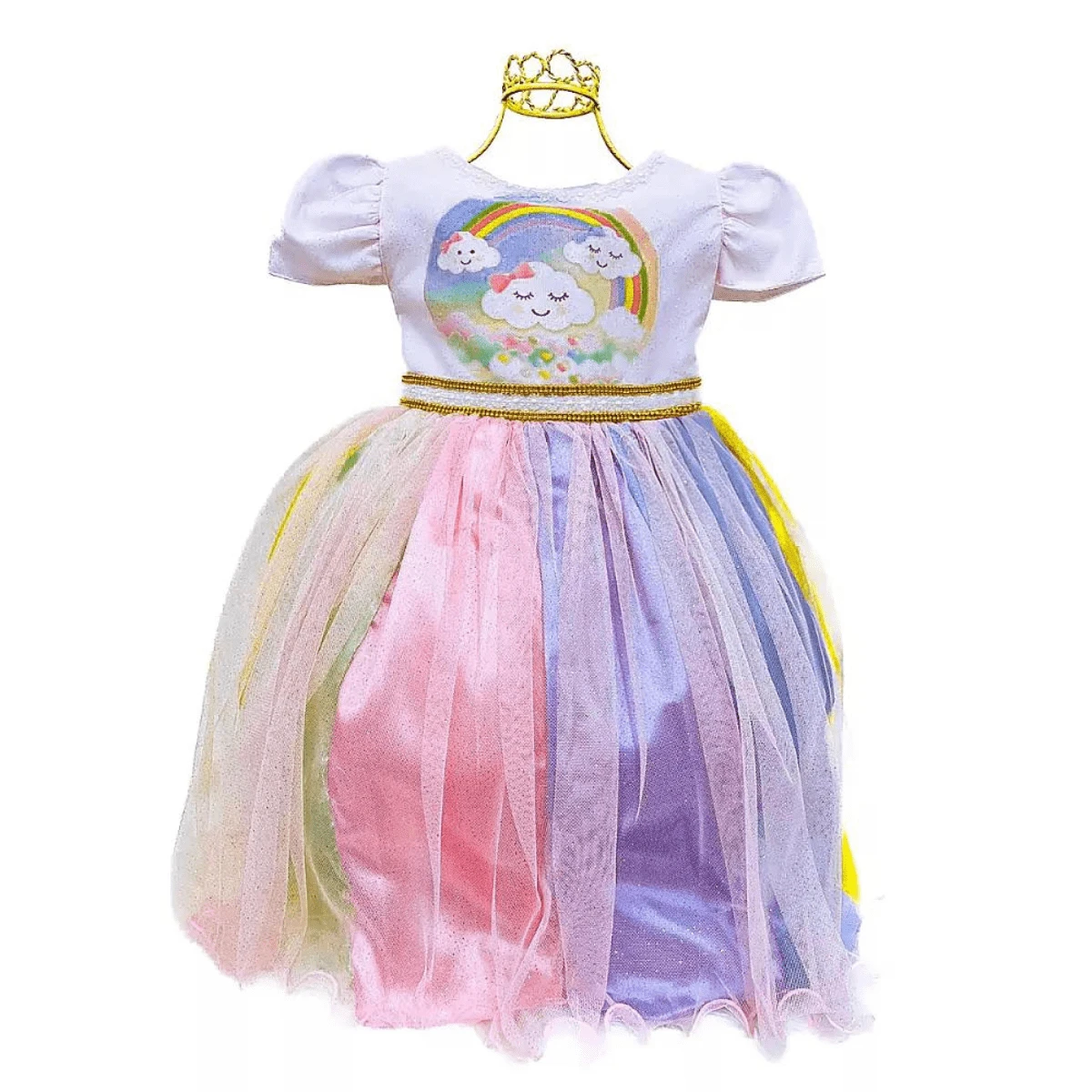 Children's Youth Birthday Party Dress Luxury Colorful Unicorn - White - View 1