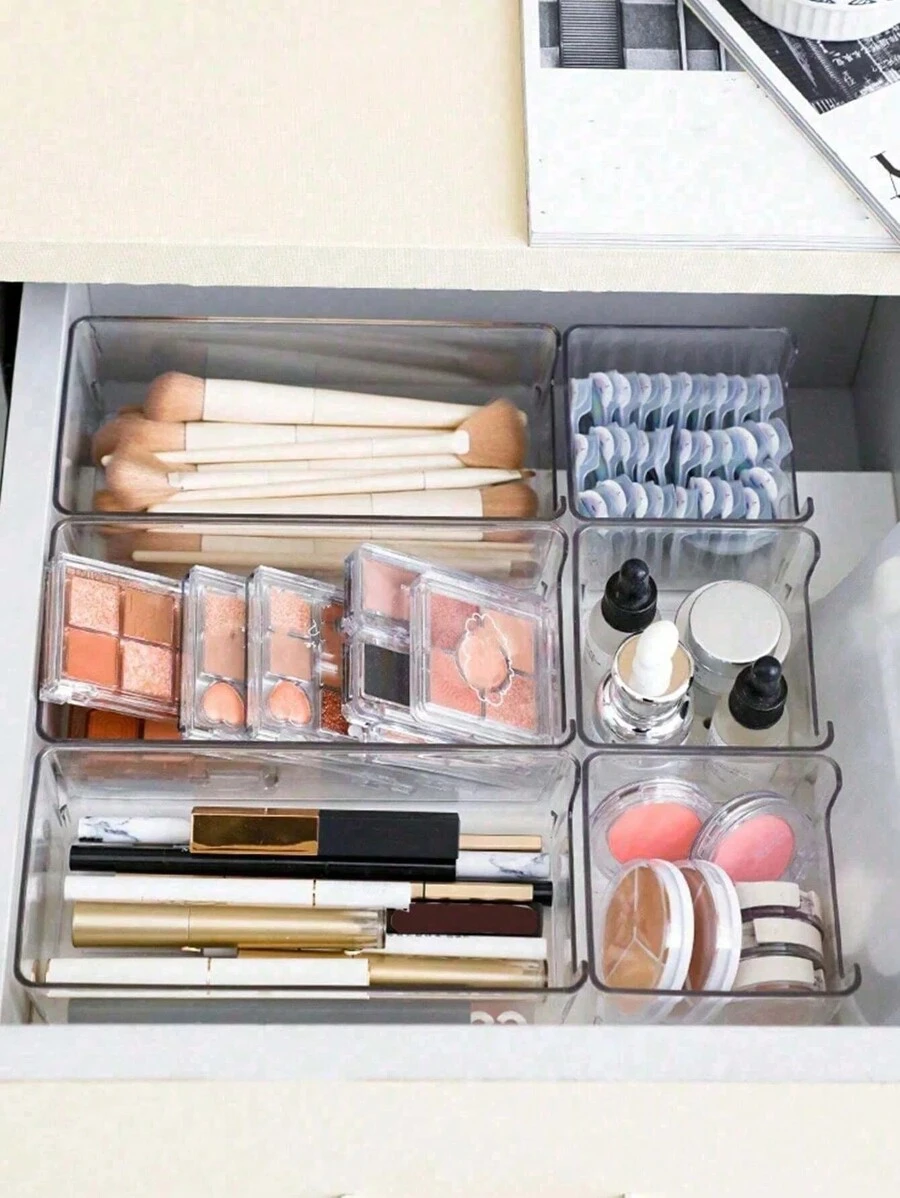 1 Ngăn Kéo/Hộp Đựng Đồ Trang Điểm Để Bàn, Hộp Đựng Trang Điểm Trong Suốt, Hộp Đựng Phụ Kiện Trang Sức Nhiều Ngăn Chống Trầy Xước, Đồ Trang Trí Kỳ Lạ - Trong sáng - Xem 1