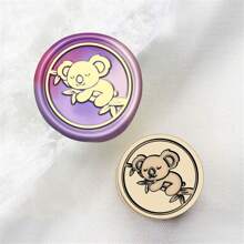 CYFUN DESIGN 1pc Laser Engraved Mini Sealing Wax Stamp With Copper Head, Without Handle - Gold - View 7