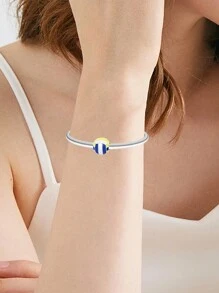 Silver Plated Charm Round Sports Volleyball Tricolor Pendant Charm Pendant Ball Suitable For Bracelets DIY Women's Jewelry - Silver - View 3