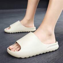 Men's House Slippers, Summer Indoor Thick Sole Anti-Slip Bathroom Shower Couple Home Breathable EVA Quiet Slippers, One Size Smaller