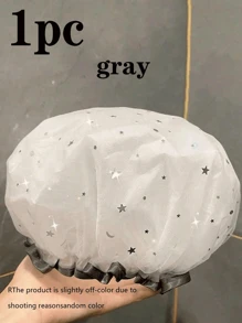 4pcs/1 Shower Cap, Double Layer Hair Cap, Prevent Hair Loss Cap, Bath And Sleep Cap, Hair Drying Cap, Hair Dye Cap, Elastic Hair Tie, Waterproof, Eva Reusable Hat For Women. Suitable For Shower, Hair Salon, Sauna, Kitchen