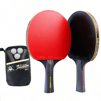 1Set 5/6 Star Table Tennis Racket 2PCS Professional Ping Pong Racket Set Pimples-In Rubber Hight Quality Blade Bat Paddle With Bag