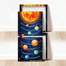 1 张太阳系八大行星海报、行星帆布油画海报、客厅、卧室墙壁装饰、家居装饰、无框海报、墙壁艺术、房间装饰用品 - 彩色 - 查看 9