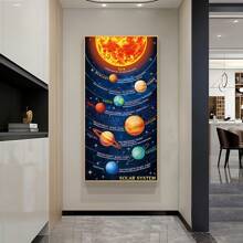1 张太阳系八大行星海报、行星帆布油画海报、客厅、卧室墙壁装饰、家居装饰、无框海报、墙壁艺术、房间装饰用品 - 彩色 - 查看 12