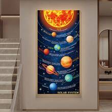 1 张太阳系八大行星海报、行星帆布油画海报、客厅、卧室墙壁装饰、家居装饰、无框海报、墙壁艺术、房间装饰用品 - 彩色 - 查看 3