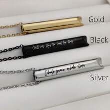 Laser Engraved Text Pendant Necklace, Stainless Steel Mindfulness Whistle Necklace, Adjustable For Breathing & Stress Relief