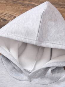 Tween Girl Sweatshirt, 2024 New Casual Letter Print Thermal Lined Long Sleeve Top, Autumn Winter - Grey - View 4