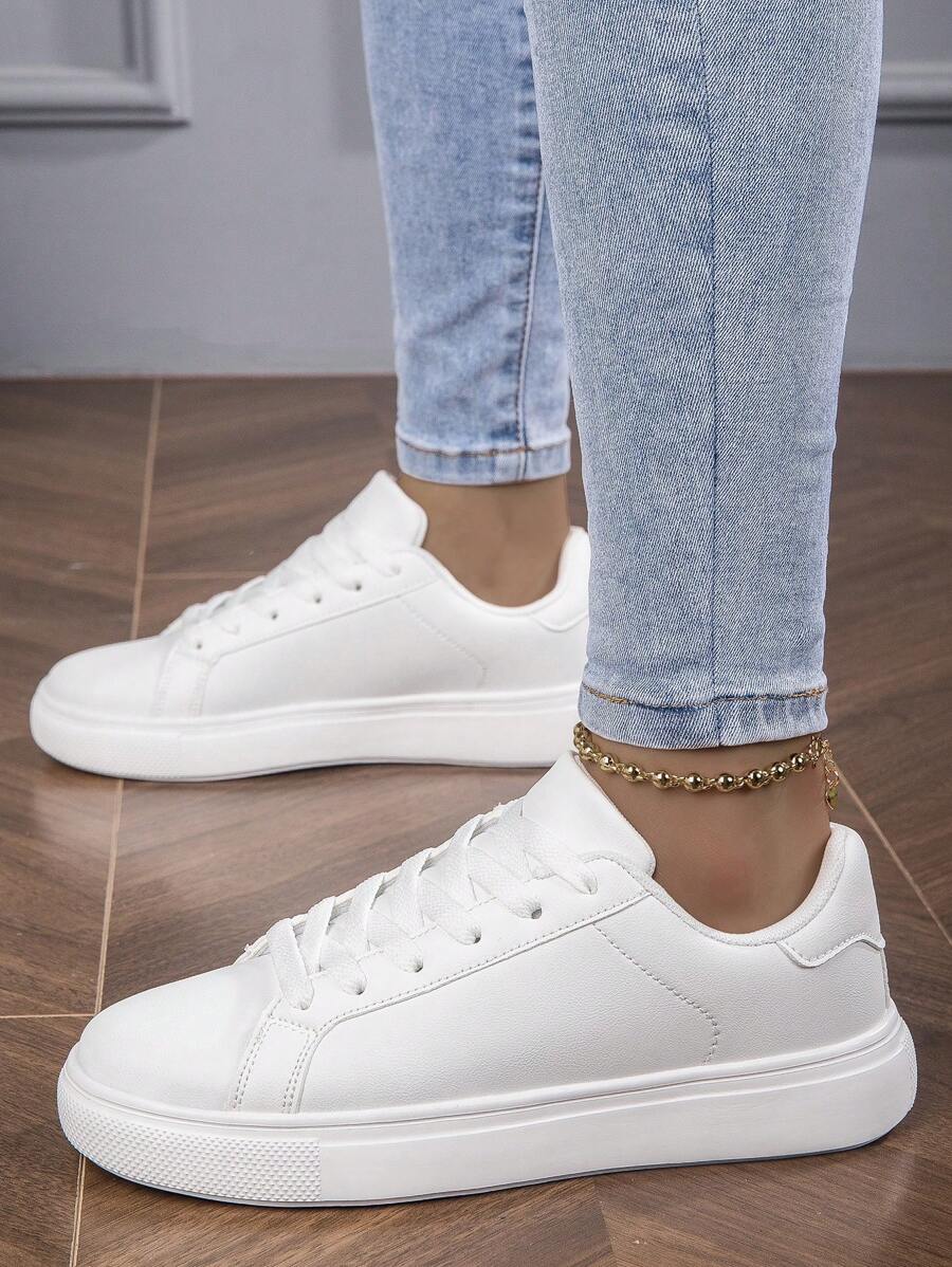 Women Outdoor Casual Canvas Sneakers White Thin Sole Lace-Up Leisure Shoes