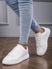 Women Outdoor Casual Canvas Sneakers White Thin Sole Lace-Up Leisure Shoes