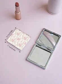 1个复古花卉系列折叠式便携手镜，轻巧易携，高品质银色纳米电镀镜框，适用于各种场合，可作赠品、旅行用品，价格实惠，是旅行必备佳品。 - 彩色 - 查看 5