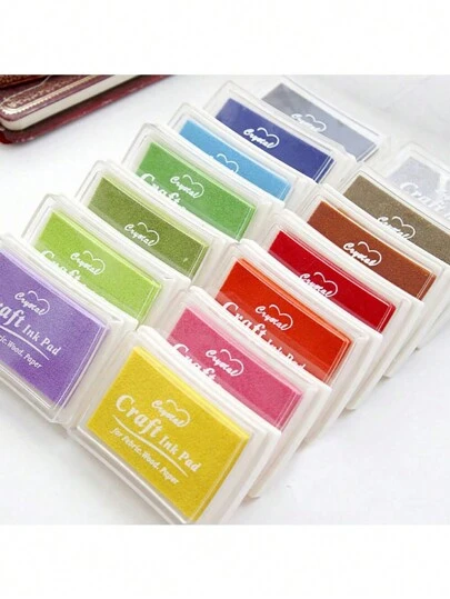 1入復古多色工藝印章墊，適用於手帳DIY日記、賀卡、手帳製作、手指畫等配件