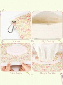 1 件湿巾容器、便携式湿巾分配器、可重复使用的便携式湿巾袋、旅行湿巾架、翻盖盖、耐用时尚的设计非常适合户外使用浴室整理家庭和户外旅行必备品 - 彩色 - 查看 10