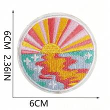 8pcs Colorful Positive Energy Iron-On Patches, Sewing On Embroidery Stickers Repair Patches For DIY Crafts, Clothes, Jackets, Jeans, Dresses, Backpacks, Hats, Decorations, Gifts - Multicolor - View 2