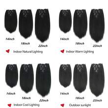 7 Pieces Kinky Straight Clip In Hair Extensions Black Hair Extensions Clip Ins For Women Yaki Straight Clip In Hair Extensions - Multicolor - View 11