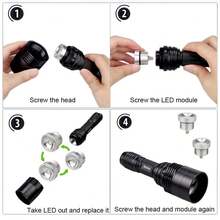 400yards Predator Light Interchangeable LED  White RED GREEN Tactical Flashlight Zoom Focus Adjustable Torch Hunting Fishing Coyote Hog Varmint - 紅綠白光 - 查看 9