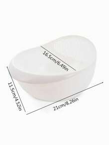 1pc 白色一片式米沥水篮 米滤器 果蔬沥水筛 厨房用具小工具 多用途沥水篮 - 白色 - 查看 2