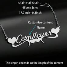 1 件金银爱浪漫个性化英文字体名字项链可调节颈链珠宝情人节礼物送给朋友、家人、妻子作为礼物，送给女朋友、妈妈、家人、朋友的理想礼物，适合周年纪念、生日、日常佩戴、舞会、母亲节、情人节、毕业典礼、婚礼 - 彩色 - 查看 9