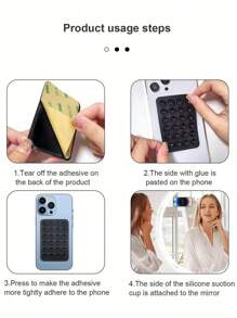 3 Packs Silicone Suction Cup Phone Case Holder, Sticky Phone Accessories Compatible With Iphone And Android, Hands-Free Toys, Mirror/Shower/Phone Holder For Video And Selfie (White) Compatible With IPhone, Android Phone, Gift For Birthday, Family, Friends Phone Stand