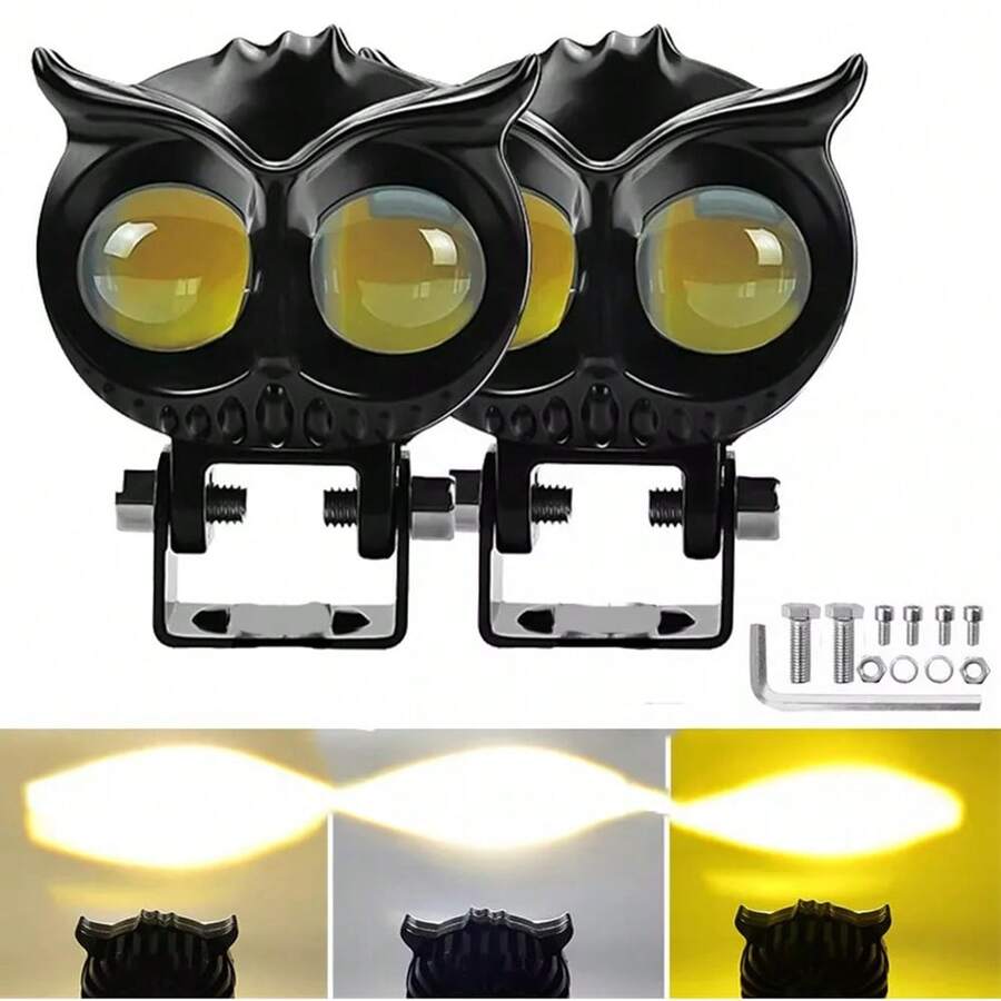 Bicolor Magnifying Glass Type Auxiliary Lights For 80W - Black - View 1