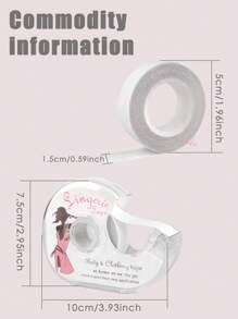 1 Rolo com Fita Dupla Face Antiderrapante Anti-Trace para Gola de Camisa à prova de deslizamento, Rolo de Fita Anti-derrapante Transparente Invisível de Moda em PET