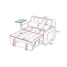 Cream White Velvet Sofa Bed, Suitable For Living Room, Bedroom, Office - 奶白+絨+泡沫 - 查看 2