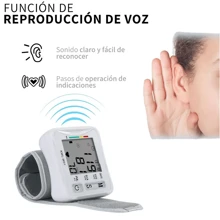 Digital Blood Pressure Monitor Wrist Voice In Spanish N2 Color White - White - View 3