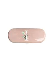 1pc Cream Solid Color Eyeglass Case, New Minimalist Design, Portable, Waterproof And Dustproof (Small, Plastic Material) Letter Eyeglass Hard Case - PU Leather A-Z Floral Print Eyeglass Case - Pink - View 23