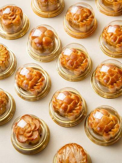 20/30 piezas Caja de embalaje para mini tartas, magdalenas, pasteles de luna, con domo transparente. Caja de postre, pastelería, para bodas, fiestas, Navidad, San Valentín. Suministros para cajas de dulces y chocolates.