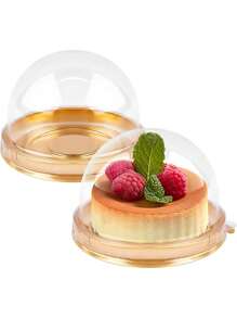 20/30 件粉色小蛋糕松饼月饼包装盒带透明圆顶盖迷你甜点蛋糕盒透明杯糕点烘焙包装盒婚礼派对礼物圣诞节情人节礼物，糖果巧克力盒用品 - 彩色 - 查看 3