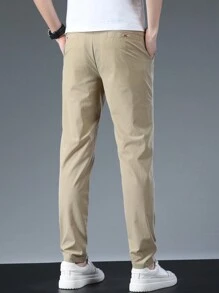 男士纯色口袋休闲锥形裤，适合秋季