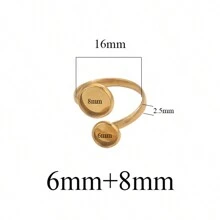 10pcs 304 Stainless Steel Ring Tray 16mm Twisted Adjustable Blank Convex Glass Bottom Tray DIY Handmade Jewelry Tray Finger Rings - Ring Setting - View 16