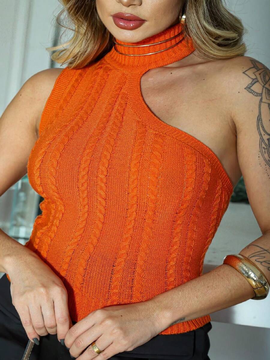 Nula Braid Regata Shocker Collar Tricot Modal - 橘色 - 查看 1