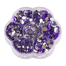 5000pcs/Box, 2mm 3mm 4mm 5mm 6mm, 5 Sizes, Silver Base Crystal Beads Stones,Flower Shape Box Packed, Round Flatback Rhinestones Multi Colors Crystal Gems Non HotFix DMC Jewelry Beads Glass Stones Diamond 3D Pattern Design Accessories Glitter Manicure Decal Decorations For Clothes,Bag,Shoes,Cups,Phone Covers,Handicrafts,Diy Trim.