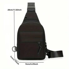 Fashionable Plain Casual Crossbody Chest Bag Halloween Christmas Fall University Sling Bag Cross Body Bag For Men Side Bag Gifts For Men Scream Men Bag Belt Bag Travel Bag Sling Bag For Men - Black - View 2