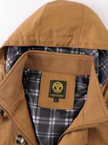 LEDUNTINO Giacca casual da uomo con bottoni, stile cargo, adatta come regalo per marito/fidanzato, giacca antivento leggera da uomo con cappuccio staccabile, tasconi, giacca primaverile/autunnale