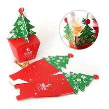 10 件圣诞糖果盒 婚礼礼品盒 为婚礼 新娘送礼会 生日派对 增添圣诞气氛 圣诞装饰 圣诞装饰 圣诞礼物 圣诞派对用品 圣诞礼品袋 圣诞袋 圣诞贴纸 - 紅色+綠色 - 查看 5