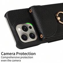 1 件装多功能 PU 皮革手机壳，带肩带钱包、指环支架，兼容 Apple 17 Pro Max、17 Pro、17 Air，兼容 Honor、、vivo、OPPO 等品牌手机 - 黑色 - 查看 9