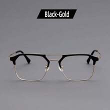 1 par de gafas rectangulares de doble haz sin graduación, de color negro, con montura de metal, adecuadas para todas las estaciones, de moda, con estilo retro, ideales para el trabajo de oficina, las compras, la decoración, el aprendizaje de los estudiantes, la lectura, las reuniones de negocios, los juegos, la protección ocular, las fiestas, los viajes, los deportes, los espectáculos en escena y la conducción.