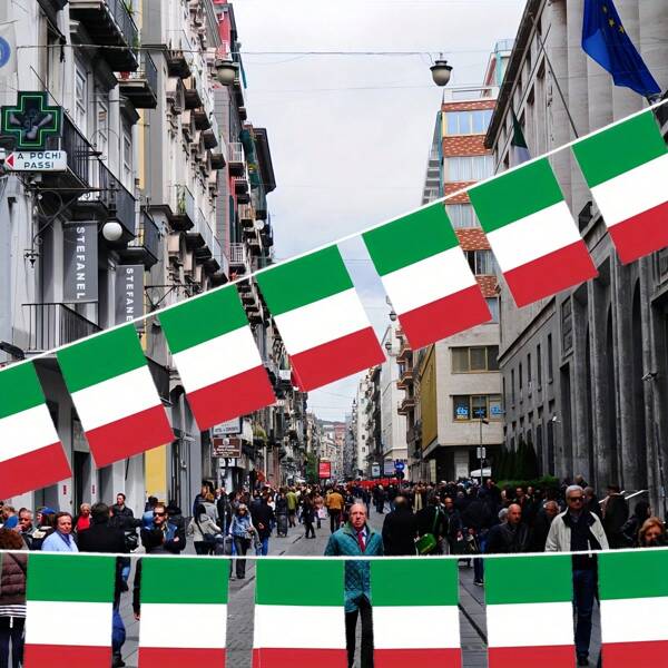 1set/30pcs Italy String Flag Pennant Banner, Small Mini Italian Flags Bunting Banner, National Country Decoration For Party, Sports Events, Patriotic Festival, 30 Feet Long 30 Flags