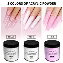 Clear Acrylic Powder Super Hard Nails - 4oz/120g Professional Acrylic Nail Powder Large Capacity Or Acrylic Nail Art 3D French Nail Manicure Extension Nail Carvingacrylic Press On Nails