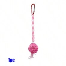 Naturalny rattan i łańcuch PE zabawka dla papugi, zawieszka, odpowiednia dla ptaków, chomików i innych małych zwierząt do żucia, różne rozmiary, losowe akcesoria kolorowe, do użytku przez cały rok