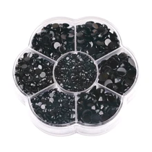 5000pcs/Box, 2mm 3mm 4mm 5mm 6mm, 5 Sizes, Silver Base Crystal Beads Stones,Flower Shape Box Packed, Round Flatback Rhinestones Multi Colors Crystal Gems Non HotFix DMC Jewelry Beads Glass Stones Diamond 3D Pattern Design Accessories Glitter Manicure Decal Decorations For Clothes,Bag,Shoes,Cups,Phone Covers,Handicrafts,Diy Trim.