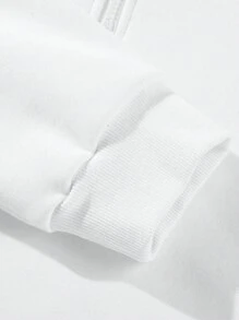 男士时尚美式街头风格立领运动衫 - 白色 - 查看 6