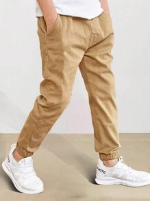 2 chiếc quần dài thể thao ngoài trời tiện dụng cho bé trai tuổi teen, mùa xuân/thu - xanh quân đội - Xem 4